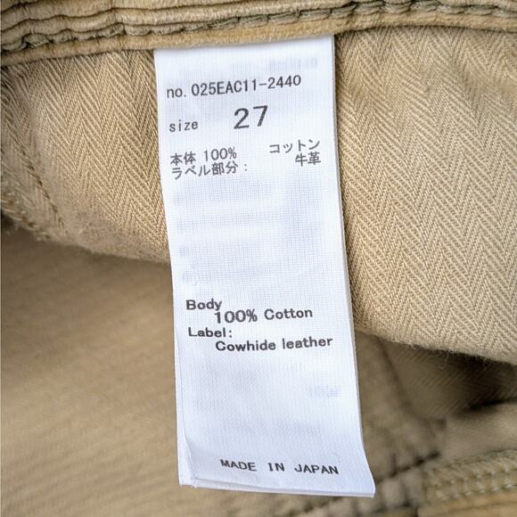 MOUSSY VINTAGE Ailey Corduroy Pants 27 Slim Ankle Tan Khaki Japan Cotton - Picture 3 of 11